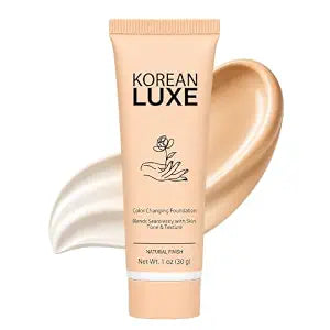 Color Changing Foundation Makeup, Lightweight Liquid Face Base, Buildable Light to Medium Coverage, Natural Finish, Easy Blend, Medium,1pc
