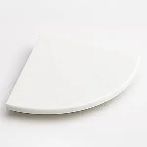 9 Inch Super White Engineered Marble Corner Shower Shelf Bathroom Caddy, Wall Mounted Shower Shelf, Classic Flatback Design (1)
