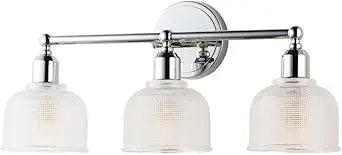 Maxim Lighting Hollow 3-Light Bath Vanity Light | Polished Chrome Finish | Clear Glass Shade | Bathroom Vanity Light | 11323CLPC