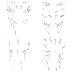 4 Sheets Temporary Tattoos, K-Style Halloween Face Tattoos Stickers