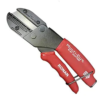 Ronan Multi-Cut Industrial Cutter  Heavy-Duty Blade for Plastic, Rubber, Wood, Leather & More  Replaceable Blades, Safety Lock, Ergonomic Grip, 3 Extra Blades Included