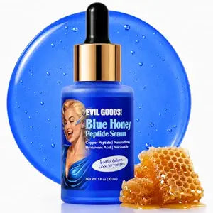 EVILGOODS Blue Manuka Honey 1% Copper Peptides Serum for Face, 1 Fl Oz