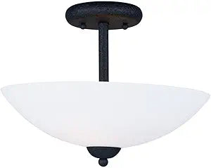 Maxim Lighting 10" 2-Light Semi-Flush Mount | Steel Construction | Transitional Indoor Light Fixture | Ideal for Bedrooms, Hallways & Entryways | Home Decor Ceiling Fixture | 21653SWTXB