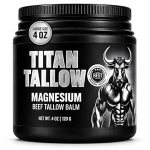 Balm for Face and Body with Magnesium - Grass-Fed, Grass-Finished Beef Tallow Moisturizer with Manuka Honey, Jojoba Oil, Rosehip Oil, Calendula Extract, and Vitamin E