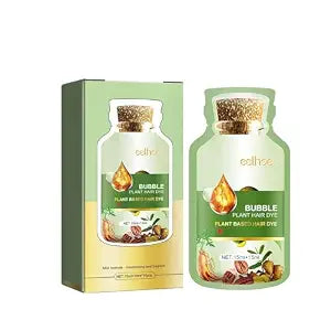 Pure Plant Extract Bubble Hair Dye, 30 ml x 10Packs/Box (Black) for Grey Hair, Convenient to Use, Nourish Scalp, Natural Effect, Color Protection, Argan Oil, Aloevera
