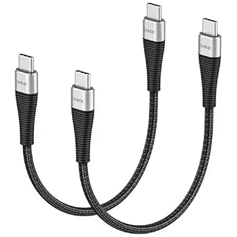 USB C to USB C Cable Short, 100W Fast Charging Cord USBC Charger 1FT, 2Pack