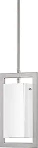 Capital Lighting 4751BN-153 Tahoe Modern Framed Milk Glass Rectangular Pendant, 1-Light 60 Watts, 12" H x 7" W, Brushed Nickel