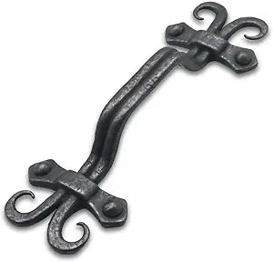 khtumeware 10 Pack Rustic Black Cabinet Pulls 3-3/4" Hole Center Hammered Vintage Kitchen Cabinet Handles Hardware for Dresser Drawers Antique Black, Refined Rustic Collection