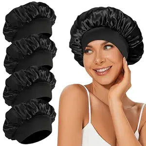 4Pcs Satin Bonnet Silk Bonnet, Hair Bonnet for Sleeping