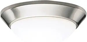 Kichler 8880NI Flush Mount Ceiling Lighting Round, Brushed Nickel 1-Light (10" W x 4.25" H) 75 Watts