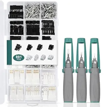 JRready ST6491 3.0 mm & 4.2 mm Pitch Dual-Row 2/4/6/8 Pin Connector Kit, Compatible with Molex Micro-Fit 3.0 & Mini-Fit Jr. 5557/5559, with Molex Pin Extraction Tools