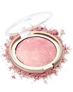 Baked Blush for Cheeks, Peach Pink Shimmer Blusher Powder Palette for Women