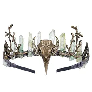 Green Fairy Crystal Crown - Handmade Raw Quartz Tiara