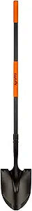 Heavy Duty Shovel, 58 Inches, Black, High Carbon Steel, Fiberglass Handle, Modern Style