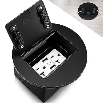 Kanayu Black Recessed Floor Outlet 3.98" x 3.66" x 4", 1-Gang