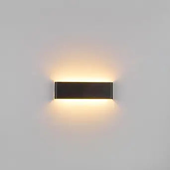 20W/12in Rectangular LED Black Modern Wall Sconce Horizontal Up and Down Wall Mount Light for Indoor Vanity Bar Light Bedroom Living Room Bathroom Home Lighting Fixtures(Black Tricolor Light)