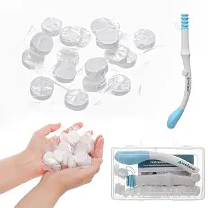 Wefaner folding wiping toilet aid tool and 20PCS Compressed Washcloth