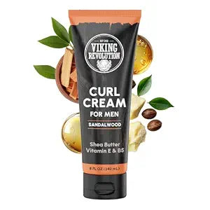 Viking Revolution Hair Curl Cream for Men - Sandalwood - 8 fl oz