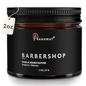 BAHAWAT Hair & Beard Butter for Men Leave-in Conditioner - Barbershop scent - Strengthen & Soften��� Made in USA -Organic Natural Ingredients | The Best Beard Butter - 2 oz.