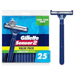 Gillette Sensor2 Pivoting Head Men's Disposable Razors, 25 Count