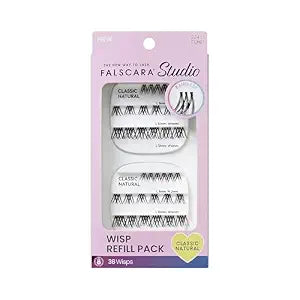 Falscara Studio, False Eyelashes, Lash Clusters, 'Classic Natural', 8mm-12mm, Includes 36 Wisps, Contact Lens Friendly, Easy to Apply, Reusable Lash Clusters