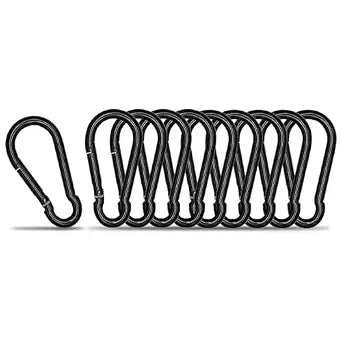 1.57 inch 10pcs Black Small Carabiner Clip Hook Spring Snap Keychain