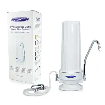 Crystal Quest Single Lead Removal Countertop Water Filter System | Polypropylene | Removes or Reduces Lead | BPA-Free Housing | Easy Installation on Kitchen Faucet | Clean, Safe Drinking Water