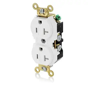 Leviton 20-Amp 125-volt Industrial Grade Tamper-Resistant Duplex Receptacle, 5362-SGW, White