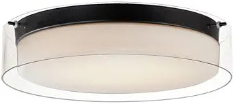 Maxim Lighting Duo Flush Mount | Black Finish | Glass Shade | Modern Indoor Light Fixture | Ideal for Bedrooms, Hallways & Entryways | Dimmable Damp Rated | Home Decor Ceiling Fixture | 12284CLSWBK