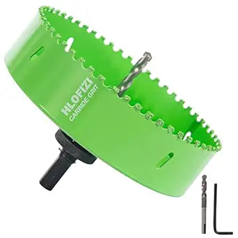 6-3/8 Inch Carbide Grit Hole Saw for 6 Inch Recessed Lights, Cutting Through Stucco, Ceiling Old Plaster, Drywall, Cement Board with 1-1/2" Depth, Up to 3X Longer Life