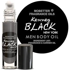 MOBETTER FRAGRANCE OILS Kenney Black New York Men Fragrance Body Oil 0.33 Oz Roll On Glass Bottle, Travel Size, Long Lasting