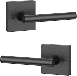 Asidrama 4 Pack Black Dummy Door Handles, Non-Turning Decorative Door Lever with Door Knobs for Closet, French Double Doors, Pantry & Interior Push/Pull Use
