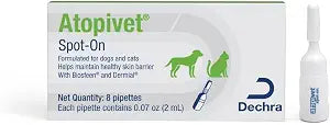 Atopivet Skin Care Spot-On for Dogs and Cats, 8 x 2 mL Pipettes