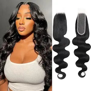 2x6 HD Lace Closure Body Wave Human Hair, Natural Color, 14 Inch