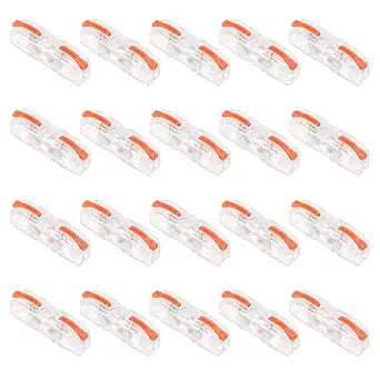 DIANN 20pcs Lever Wire Connector Compact Wire Connectors 1 to 1 Inline Electrical Lever Wire Connectors Assortment Splicing Connectors for 28-12 AWG (20pcs Orange)