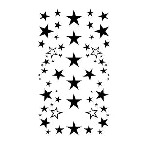 MapofBeauty 2 pcs Black Star Temporary Waterproof Tattoo Sticker
