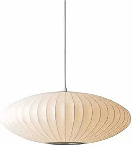 Italian Silk Pendant Light, 19.7 Inch White Bubble Fabric Lantern Ceiling Hanging lamp, Modern Silkworm Cocoon Chandeliers Fixture for Living Dining Room Kitchen Island Restaurant Foyer