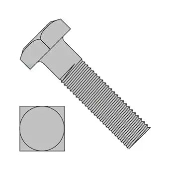 1/4 x 4 Square Head Machine Bolt Plain Steel (Quantity: 100) Coarse Thread, Partially Threaded, 1/4-20 x 4