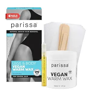 Parissa Microwavable Soft Wax Kit for Women ��� Warm Resin Body Wax for Hair Removal on Legs, Bikini Line, Underarms & Arms | Strong Grip for Coarse, Stubborn Hair | Vegan | 5 fl oz (150 ml)