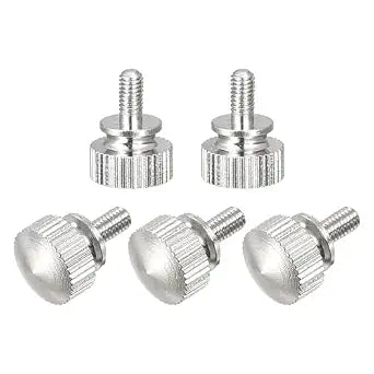 uxcell Knurled Thumb Screws, M3x6mm Brass Shoulder Bolts Grip Knobs Fasteners, Nickel Plated 5Pcs