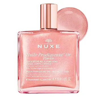 NUXE Floral Shimmer Body Oil, Floral Scented Dry Oil Moisturizer