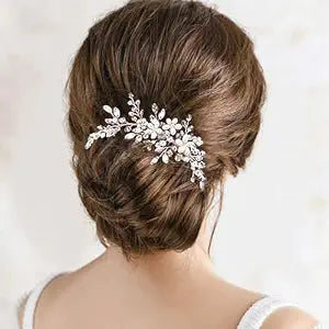 Bride Wedding Hair Comb, Pearl Flower Hair Piece Accessories