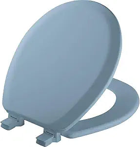 Mayfair 46EC 034 Molded Wood Toilet Seat with Lift-Off Hinges, Round, Sky Blue