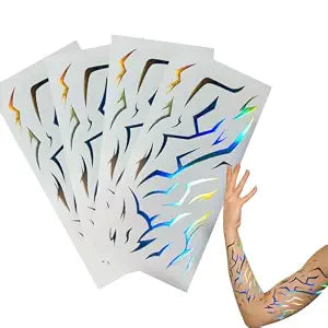 4 Sheets Holographic K-pop Demon Rumi Tattoos, Rumi Patterns Accessories