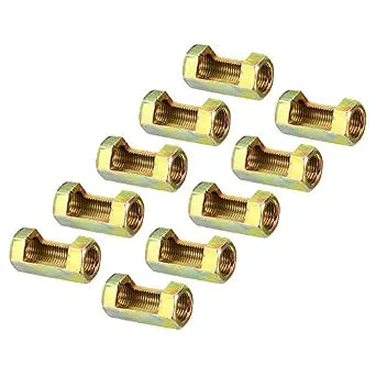 PATIKIL 1/8IP(1/8-27) Hex Coupling Nut, 10 Pack Female Thread Connector 30mm Hexagonal Sleeve Nut Rod Bar Stud Tube Joint Slotted Hardware for Lamp Repair DIY