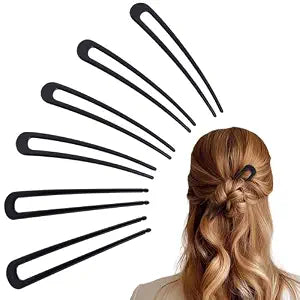 6Pcs Metal French Hair Pins for Women U Shape Sticks 3.9 Inch