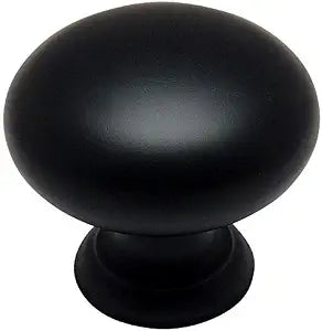 Cosmas 10 Pack 4950FB Flat Black Mushroom Knob 1-1/4 Inch Diameter