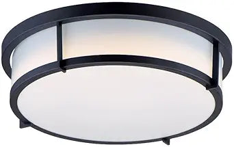 Maxim Lighting Rogue E26 2-Light Flush Mount | Black Finish | Polystyrene Shade | Hallway Flush Mount Ceiling Light | 10272WTBK
