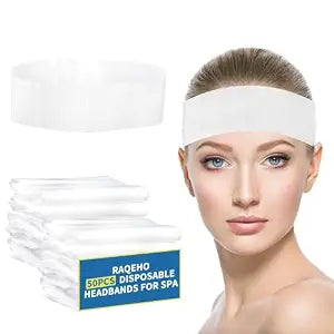 50pcs Disposable Headbands for Spa - Elastic Facial Spa Hairband