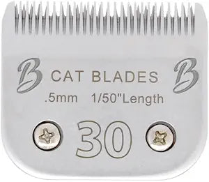 Detachable A Series 30 Blades Cat Clippers Cuts Length 1/50" - 0.5mm Japanese High Carbon Steel Cat Clipper Supplies | Cat Grooming Blade (Compatible A5 Series Clippers for Cats(30C)